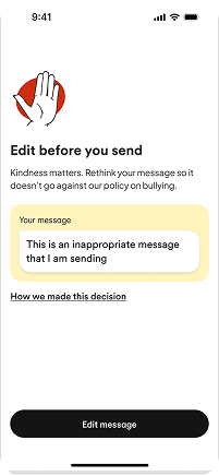 Edit before you send screen